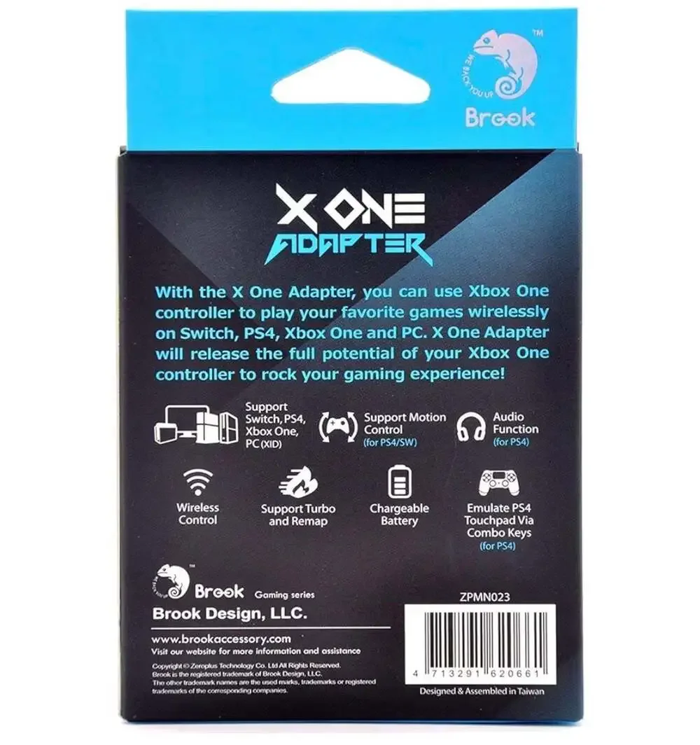Brook X One Adapter Wireless Controller Rechargeable Battery for Xbox One to PS4